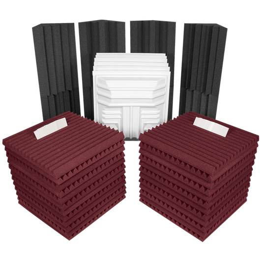 Auralex ROOMDLXPLUSBUR Deluxe Plus Roominator Kit (Burgundy) - 305broadcast