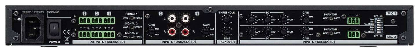 Tascam MZ-123BT 3-Channel Rackmount Multi-Zone Mixer With Bluetooth - 305broadcast