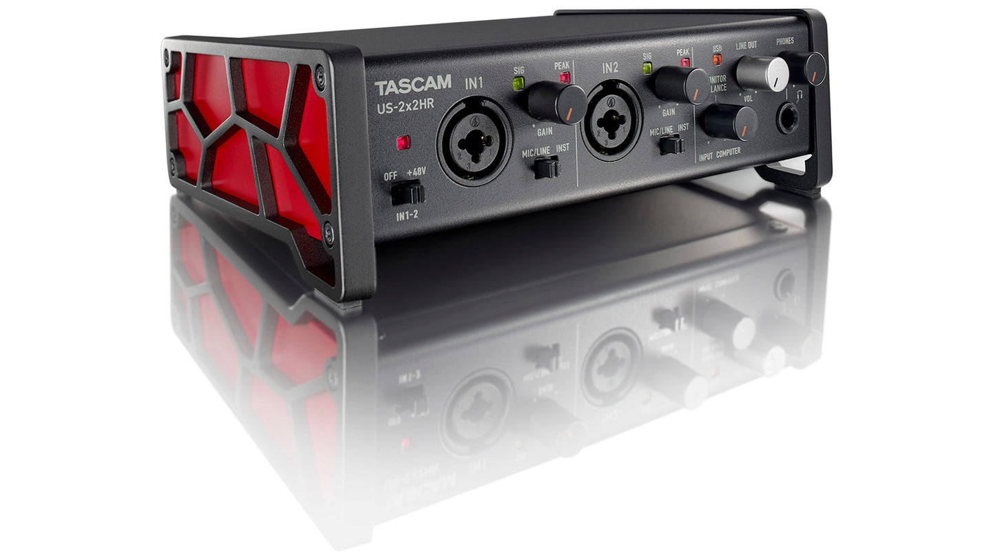Tascam US-2x2HR - 2Mic, 2IN/2OUT High Resolution Versatile USB Audio Interface - 305broadcast