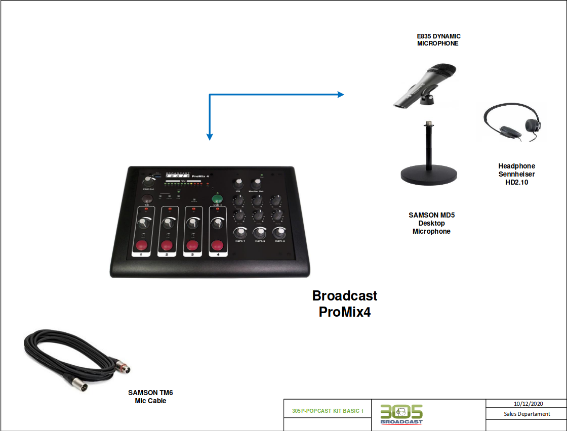 305P - POPCAST KIT BASIC 1 - 305broadcast