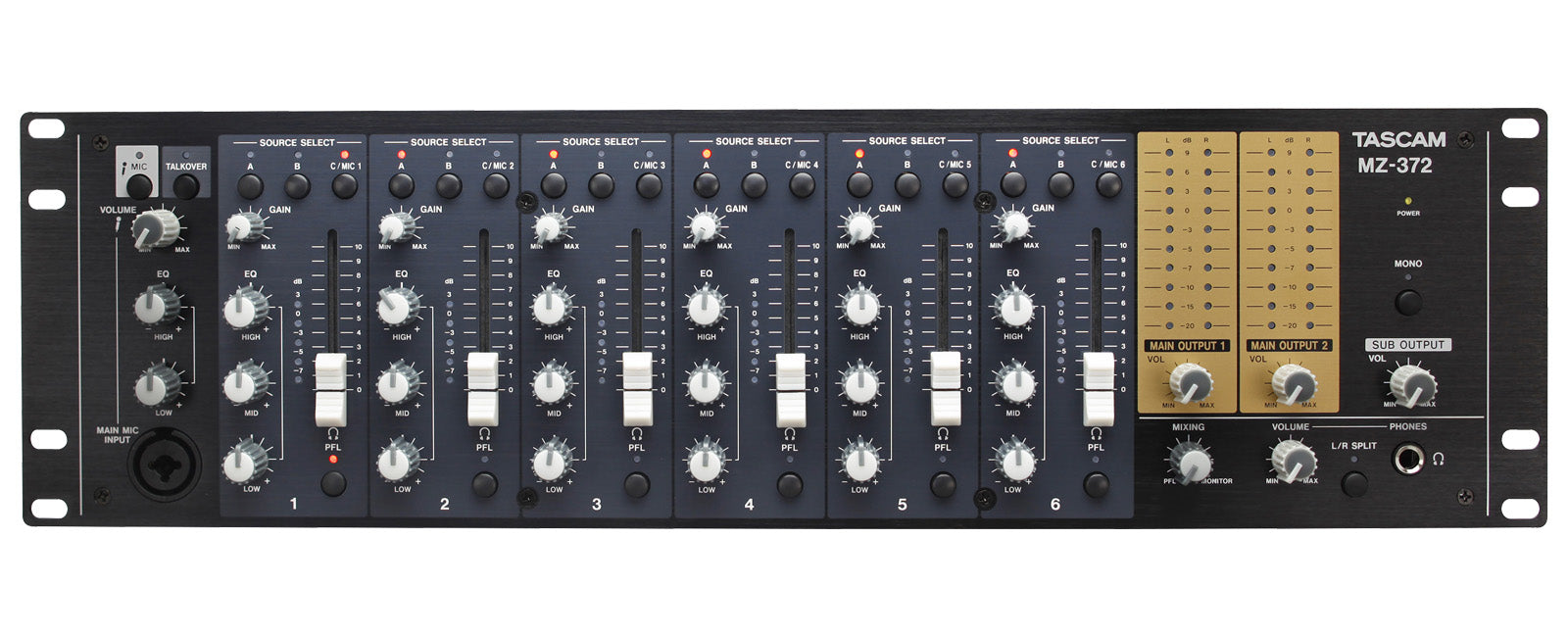 Tascam MZ-372 - Dual Output Parallel Mixer - 305broadcast
