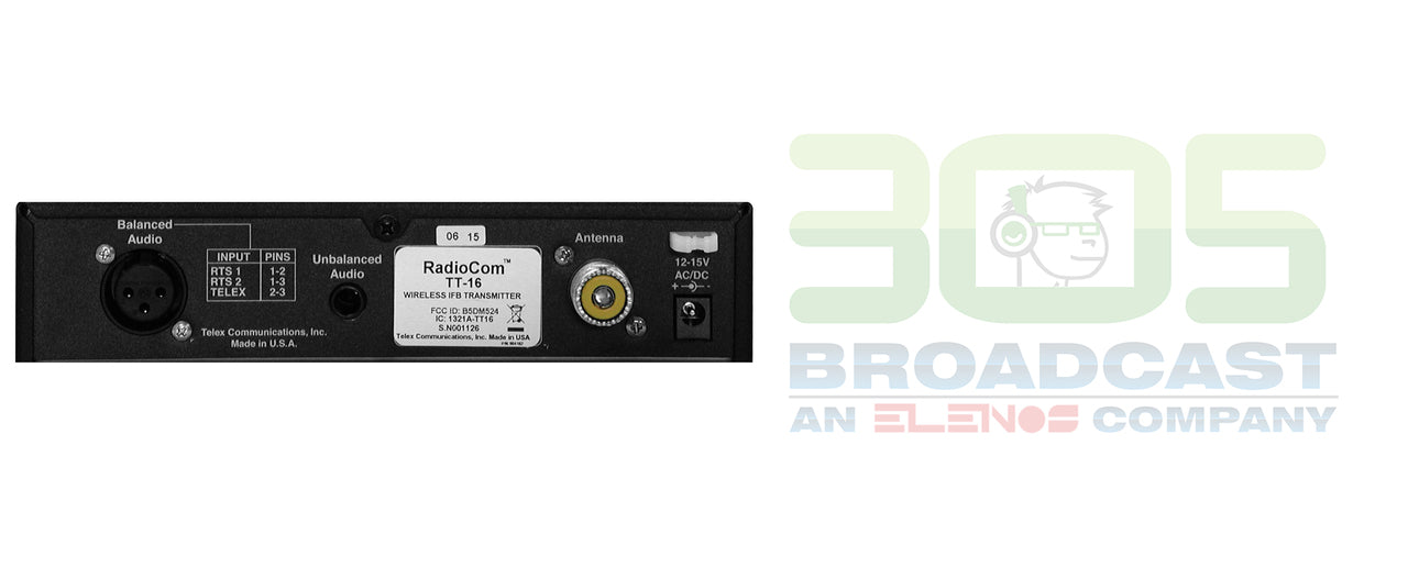 TELEX TT-16 Broadcast Wireless IFB Transmitter - 16 Channel - 305broadcast