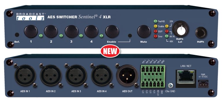 Broadcast Tools AES Switcher Sentinel 4 XLR – Web-based AES Switcher