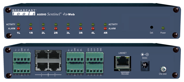 Broadcast Tools Audio Sentinel 4»Web – Web-based Analog Silence Detector