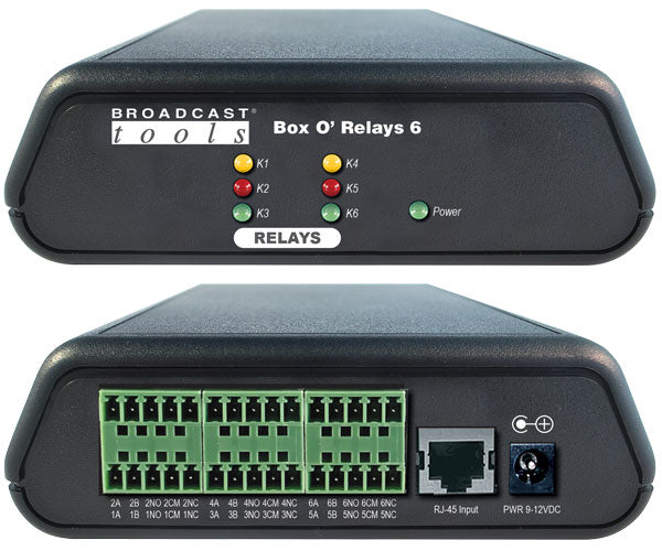 Broadcast Tools Box O’ Relays 6 – Six Channel Isolated Relay Module (BOR-6)