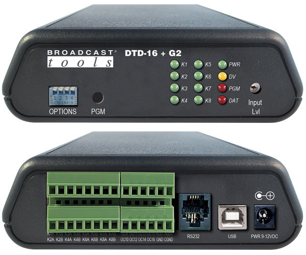 Broadcast Tools DTD-16 + G2 – DTMF Decoder w/ Relay Outputs and USB/Serial