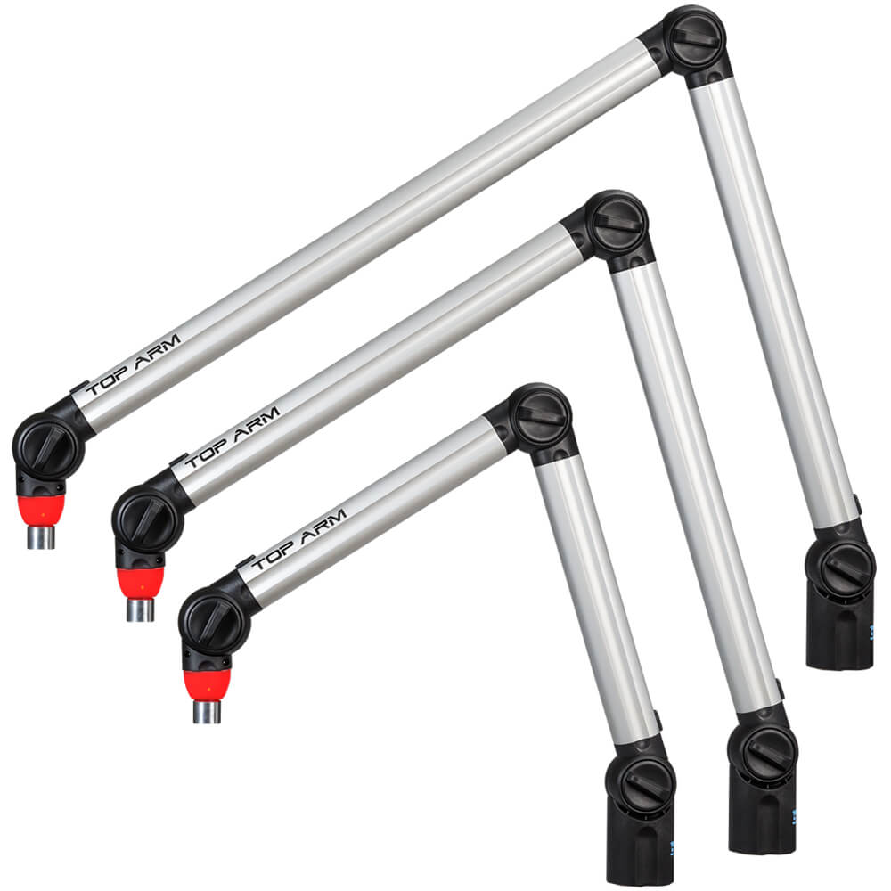 BIQUAD MICROPHONE TOP ARM (with or without ON AIR LIGHT) Two color (BLACK AND GREY) Three different sizes