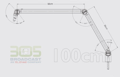MICROPHONE ARM WITH ON AIR LIGHT - COLOR GREY - IDEAL FOR BROADCASTERS AND POD-CASTERS - 305broadcast
