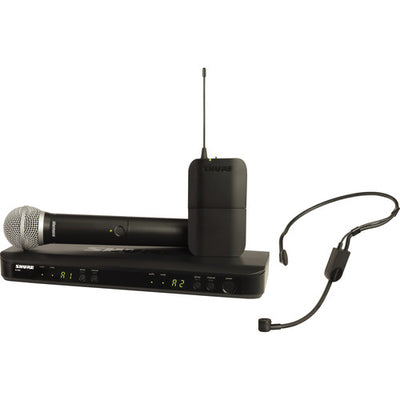 Shure BLX1288/P31 Dual Channel Combo Wireless System with PG58 Handheld and PGA31 Headset Microphones, H10 - 305broadcast