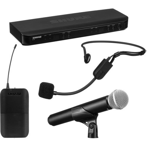 Shure BLX1288/P31 Dual Channel Combo Wireless System with PG58 Handheld and PGA31 Headset Microphones, H9 - 305broadcast