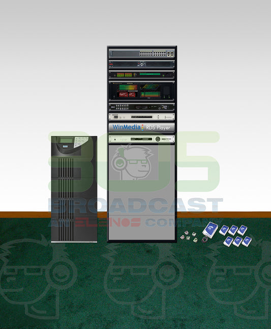 Complete setup for a Radio Broadcast engineering Rack Room - 305 rack room Premium IP - 305broadcast