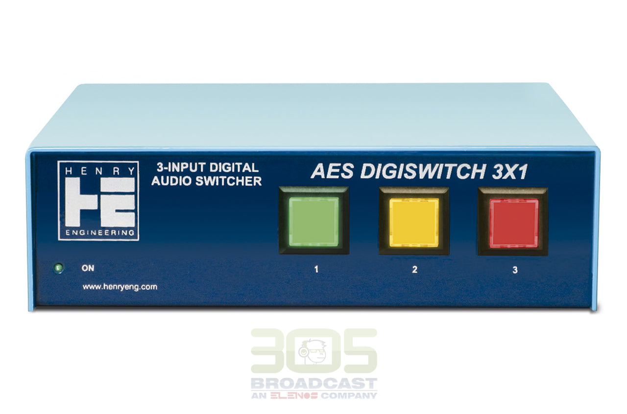 Henry Engineering AES DIGISWITCH 3X1™ - AES Digital Audio Switch - 305broadcast