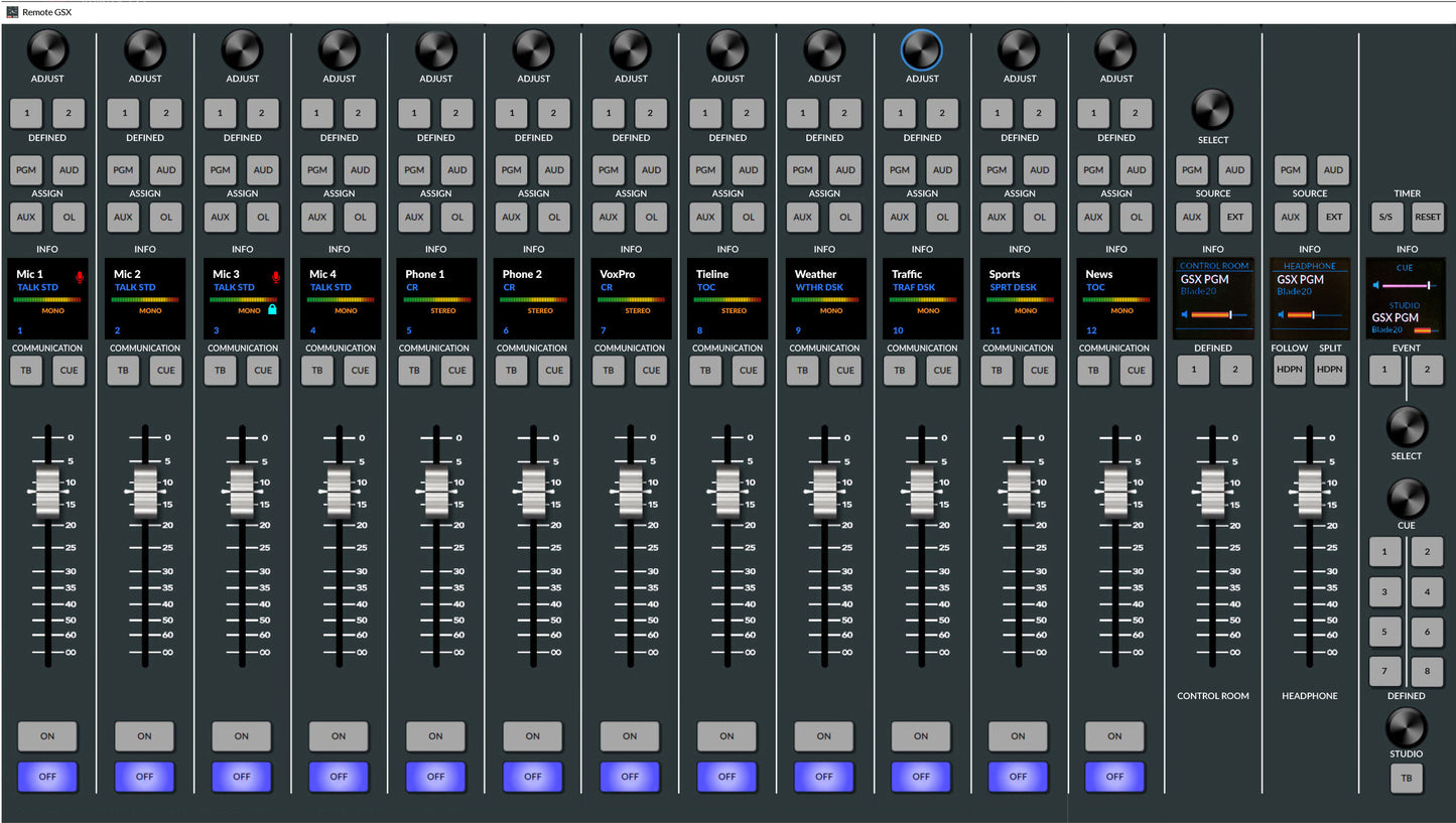 Whatstone GSX-2416/2420/2424 - Digital Audio Console Surface - 305broadcast
