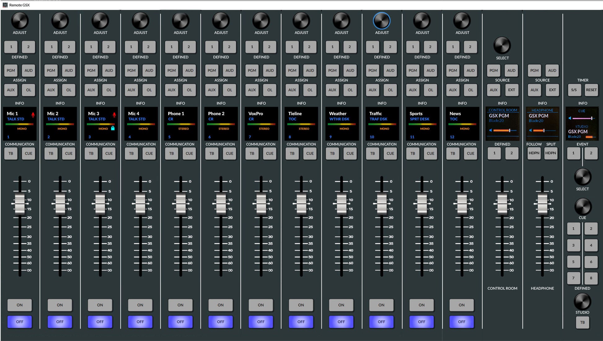 Whatstone GSX-2416/2420/2424 - Digital Audio Console Surface - 305broadcast