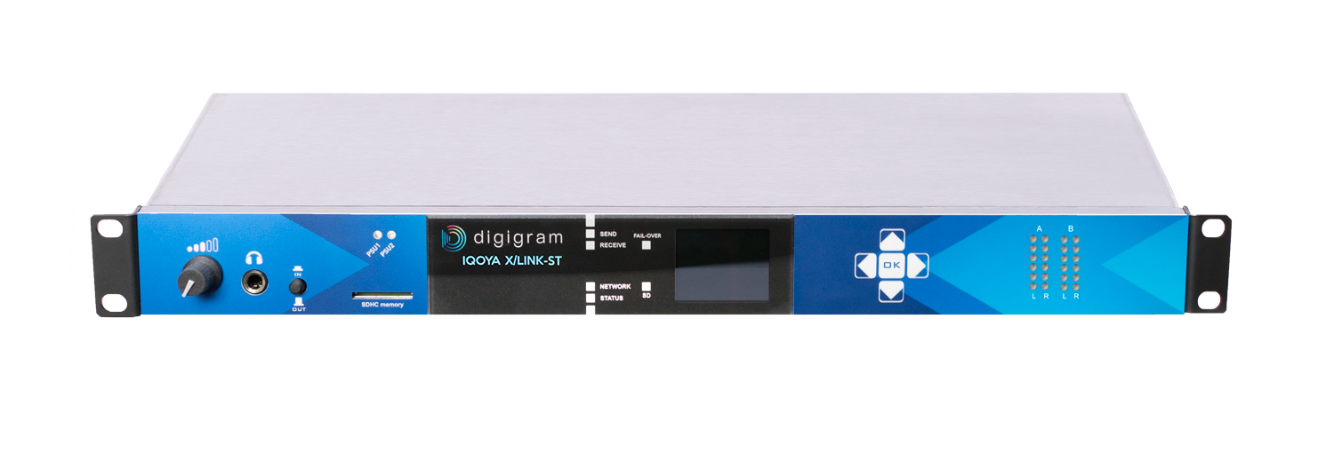 Digigram IQOYA X/LINK-ST 1U Stereo IP Audio Codec with 2 I/O Channels - 305broadcast