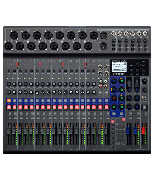 Zoom LiveTrak L20 -  Digital Mixer & Multitrack Recorder - 305broadcast