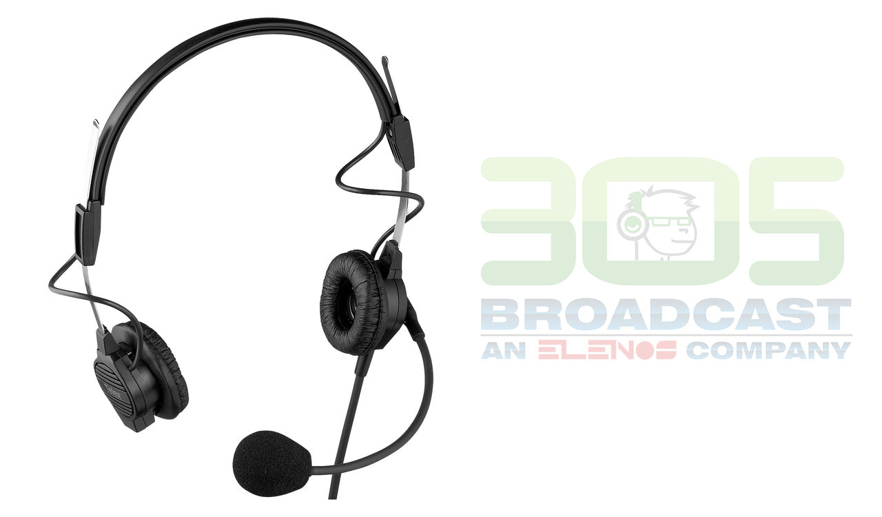 TELEX PH-44 Dual-Sided Headset with Flexible Dynamic Boom Mic (A4F Connector) - 305broadcast