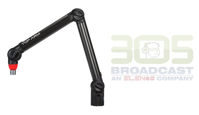 Microphone Arm with On Air Light - Color Black - Ideal for Broadcasters and Pod-casters - 305broadcast