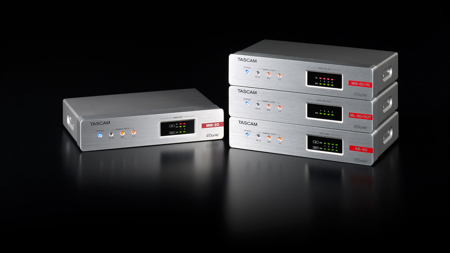 Tascam ML-4D/OUT-E - 4 Channel Line Output Dante Converter with built-in DSP Mixer - 305broadcast
