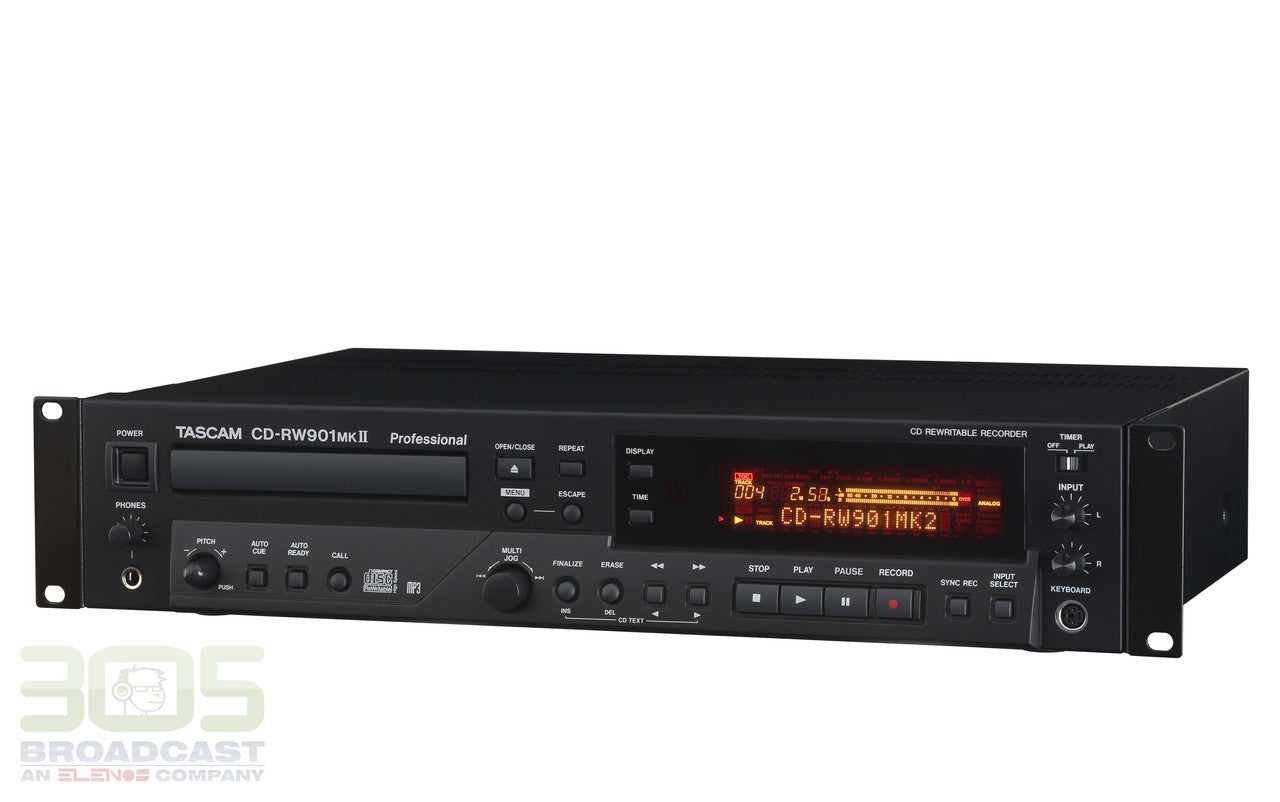 Tascam CD-RW901MKII - CD Recorder/Player with Balanced I/O - 305broadcast