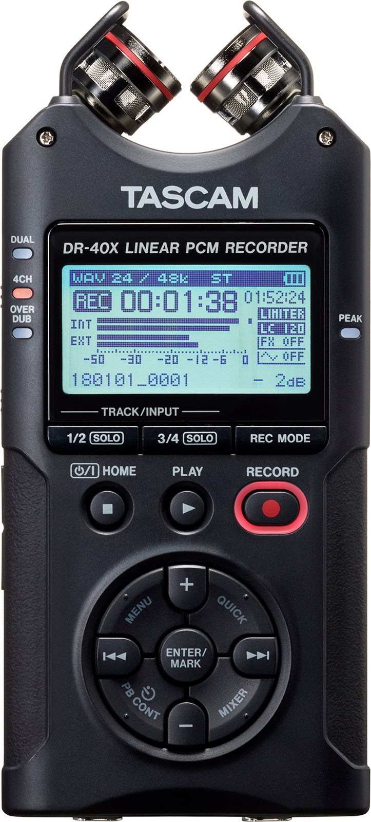 Tascam DR-40X - Four Track Digital Audio Recorder/USB Audio Interface