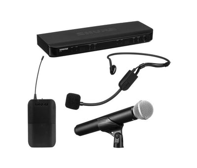 Shure BLX1288/P31 Dual Channel Combo Wireless System with PG58 Handheld and PGA31 Headset Microphones, H10 - 305broadcast
