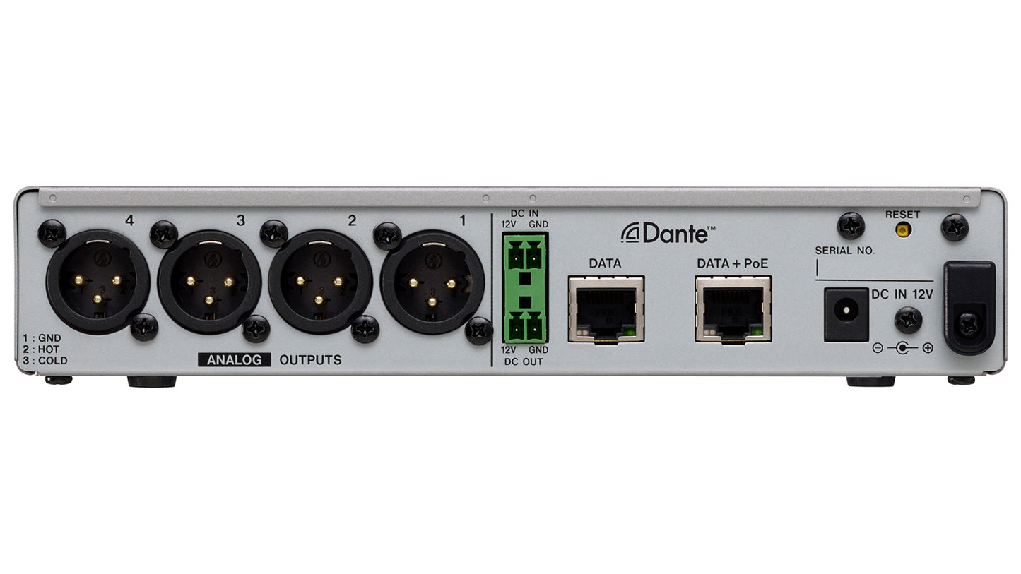 Tascam ML-4D/OUT-X - 4 Channel Line Output Dante Converter with built-in DSP Mixer - 305broadcast