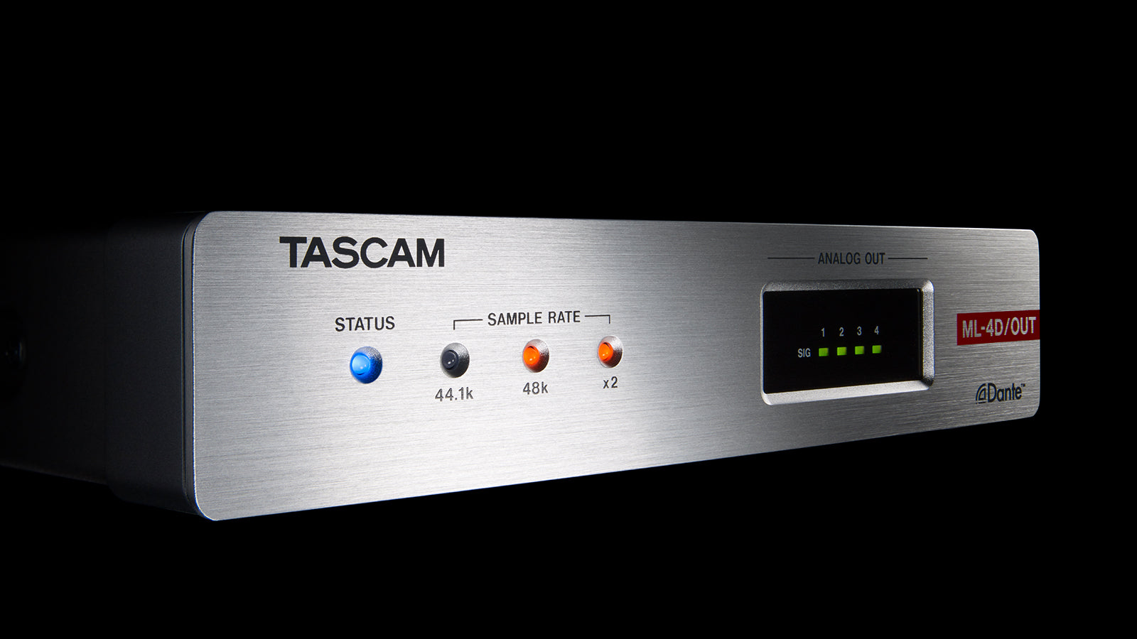 Tascam ML-4D/OUT-E - 4 Channel Line Output Dante Converter with built-in DSP Mixer - 305broadcast