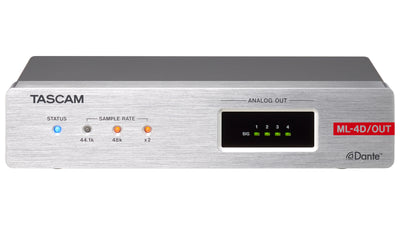 Tascam ML-4D/OUT-X - 4 Channel Line Output Dante Converter with built-in DSP Mixer - 305broadcast
