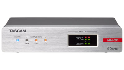 Tascam MM-2D-X - 2 Channel Mic/Line Input/Output Dante Converter with built-in DSP Mixer XLR - 305broadcast