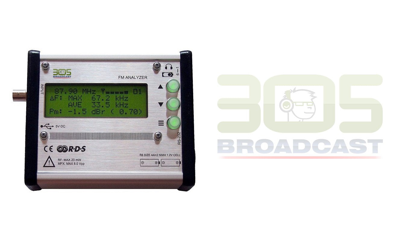 FM Broadcast Analyzers Stand-alone DSP based solution for FM broadcast analysis. Provides complete FM modulation and basic AF spectrum measurements - Band Scanner - 305broadcast