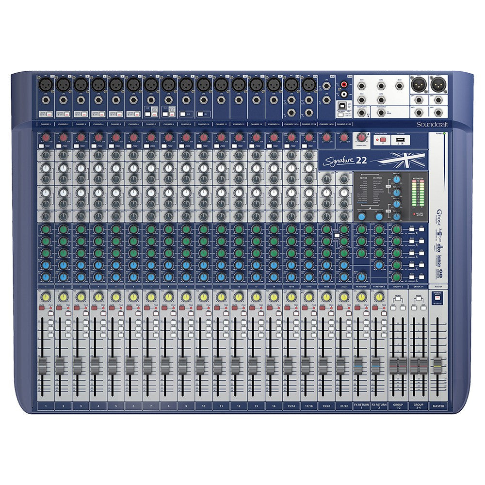 Soundcraft Signature 22MTK Analog 22-Channel Multi-track Mixer with Onboard Lexicon Effects - 305broadcast